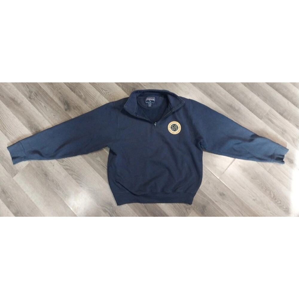 Jansport Small Dark Blue Notre Dame Monogram Club Zip Pullover Sweatshirt